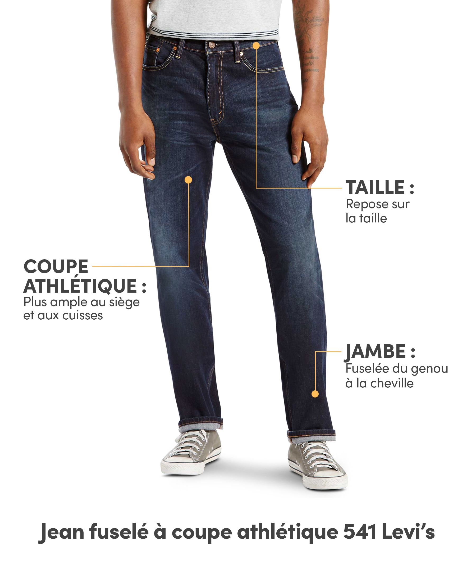 Jean athlétique fuselé de Levi's à taille haute, pour hommes, 541, Sequoia