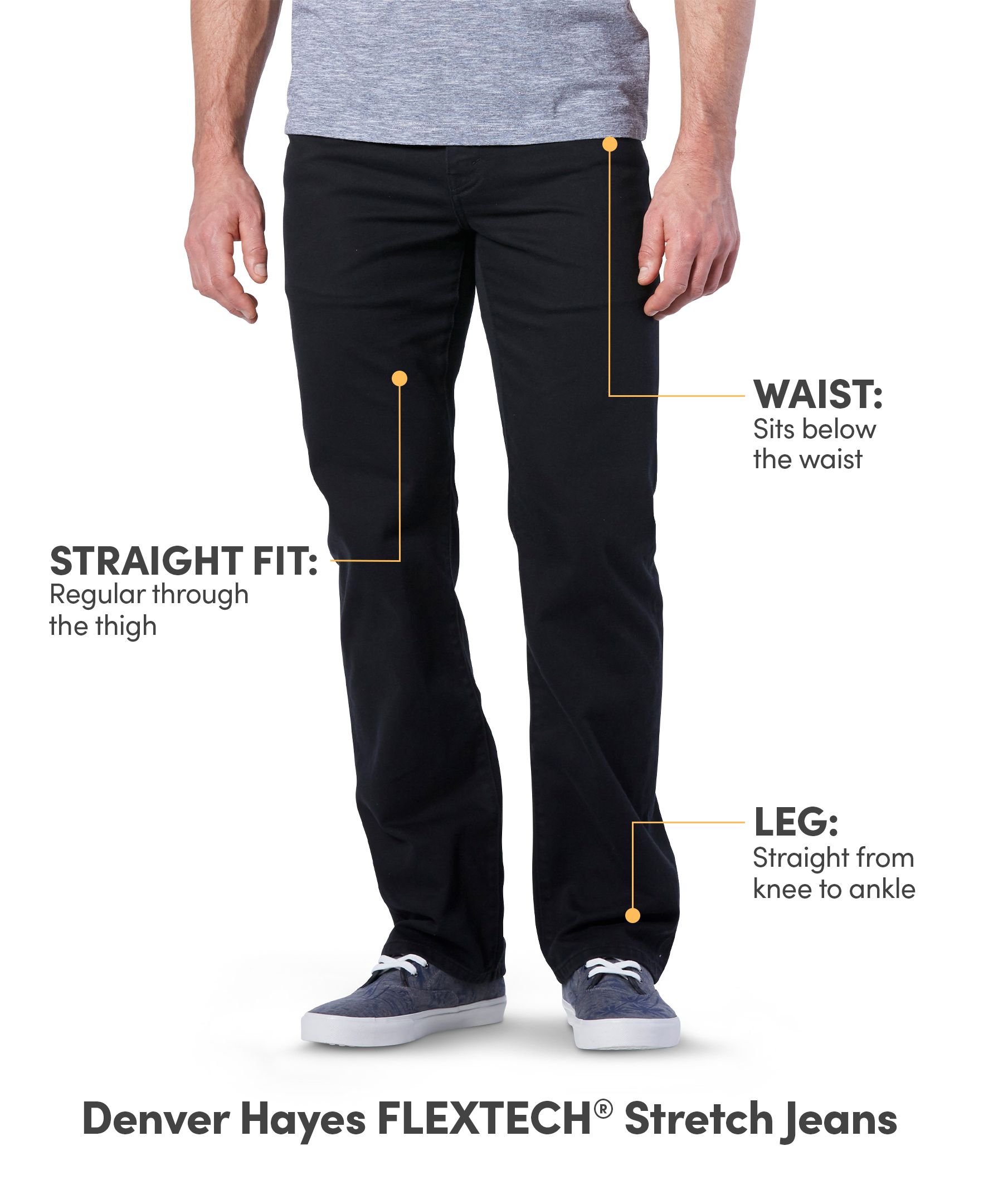 Denver Hayes Men's FLEXTECH Straight Stretch Jeans