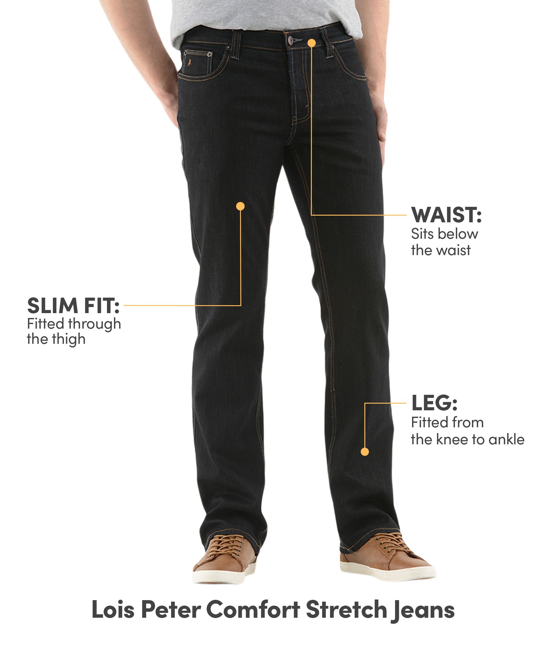 Lois Men's Peter Comfort Stretch Yarn Dyed Jeans