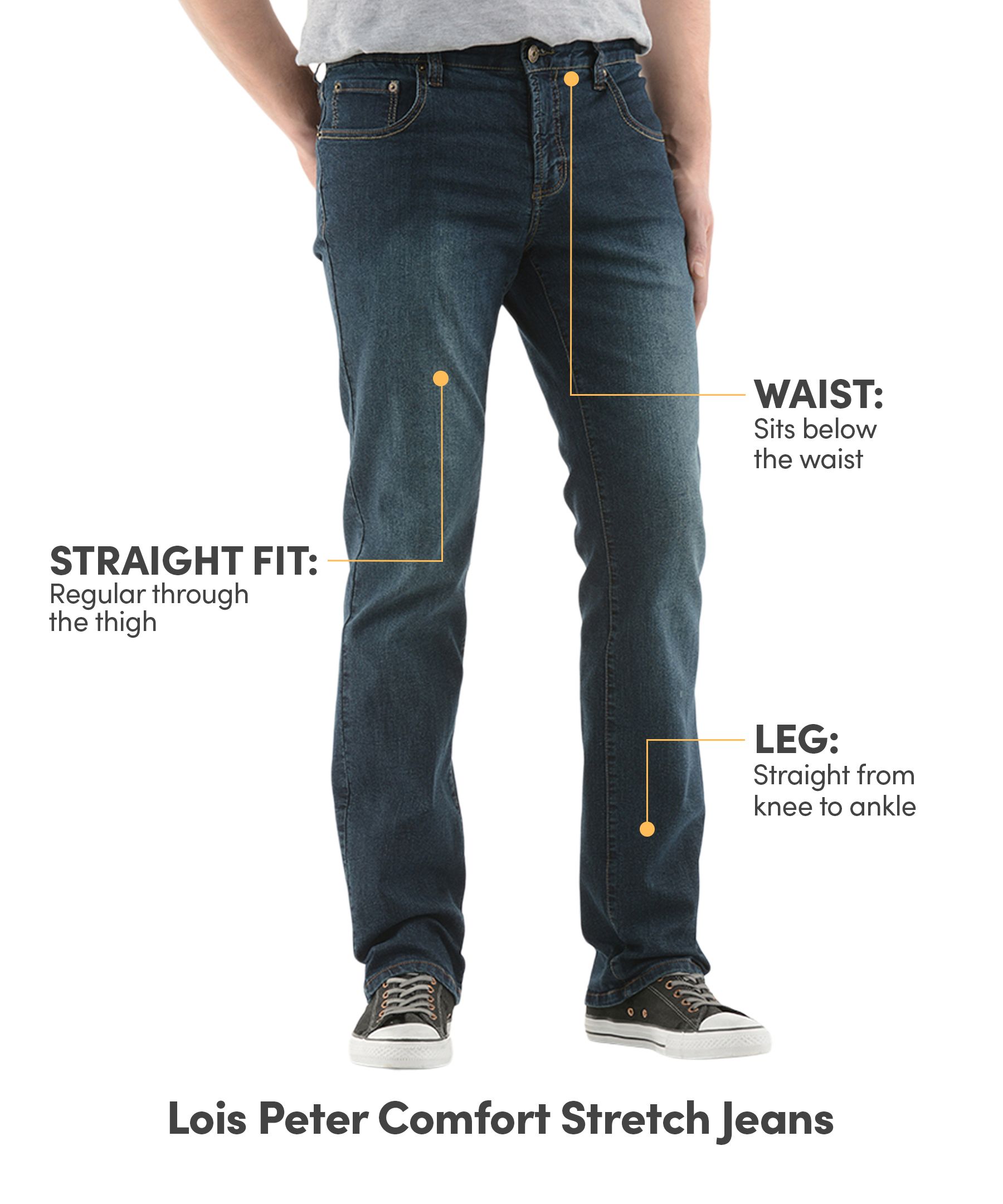 Lois Men's Peter Comfort Stretch Yarn Dyed Jeans