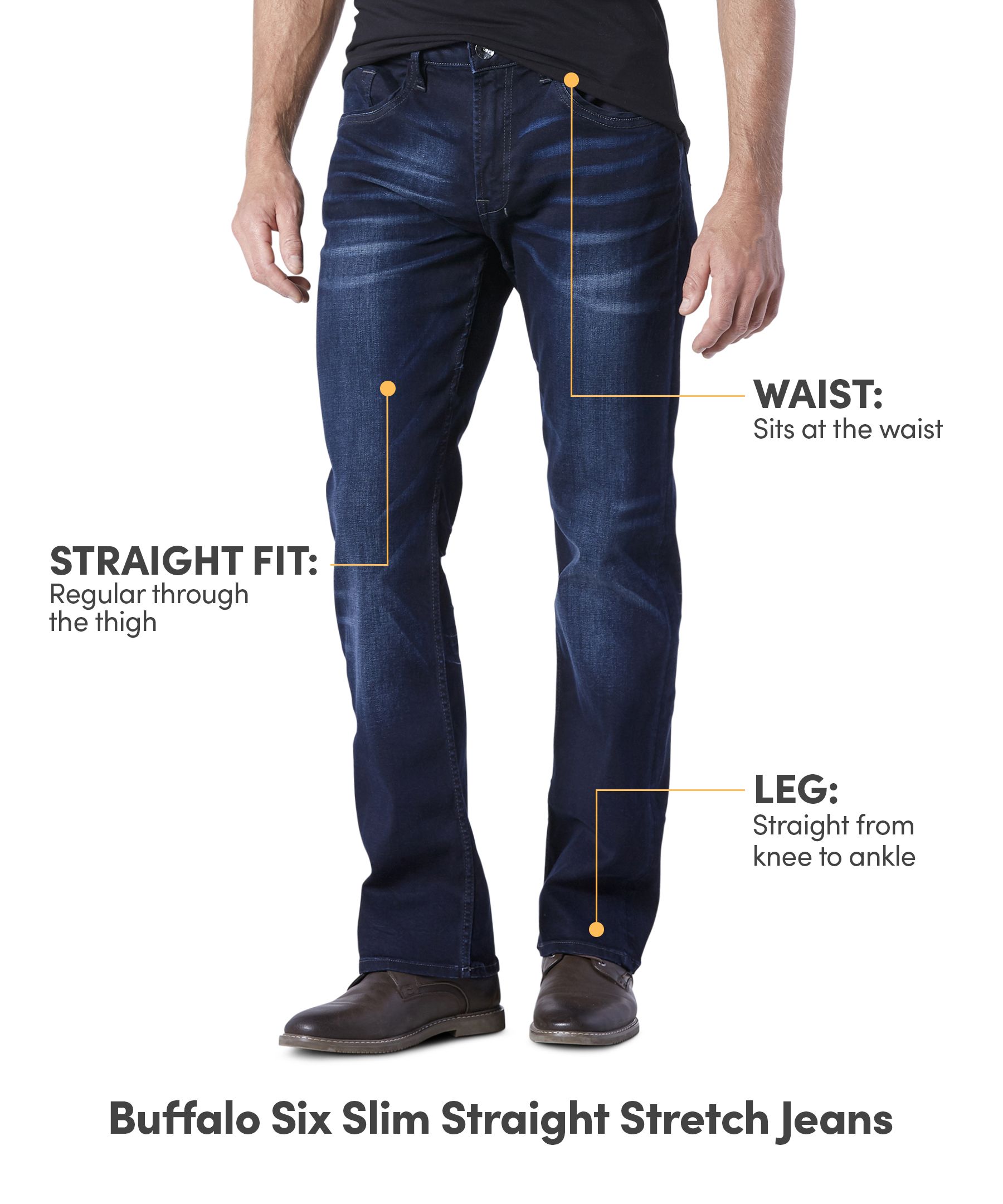 Buffalo Men's Six Slim Straight Stretch Jeans