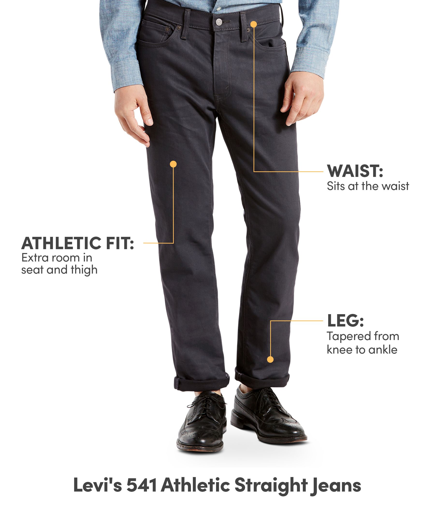 Levi's Men's 541 Athletic Fit Straight Stealth Jeans