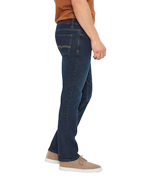 Jean extensible confortable Lois en denim à délavé indigo foncé, Peter