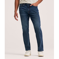 Jeans extensibles à 4 sens à coupe athlétique FLEXTECH Denver Hayes - Délavé foncé Front_Flat