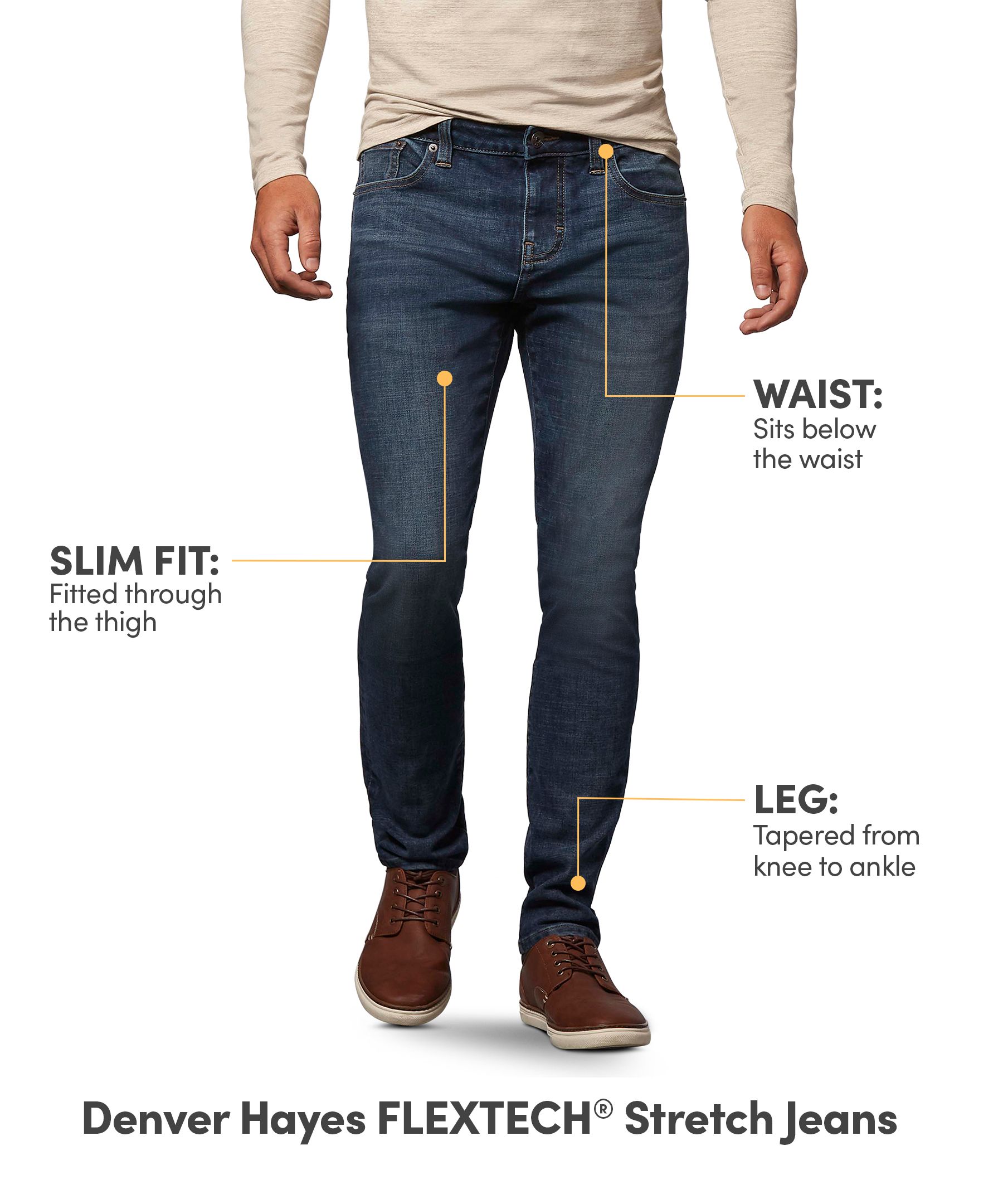 Denver Hayes Men's FLEXTECH Slim Fit 4-Way Stretch Jeans