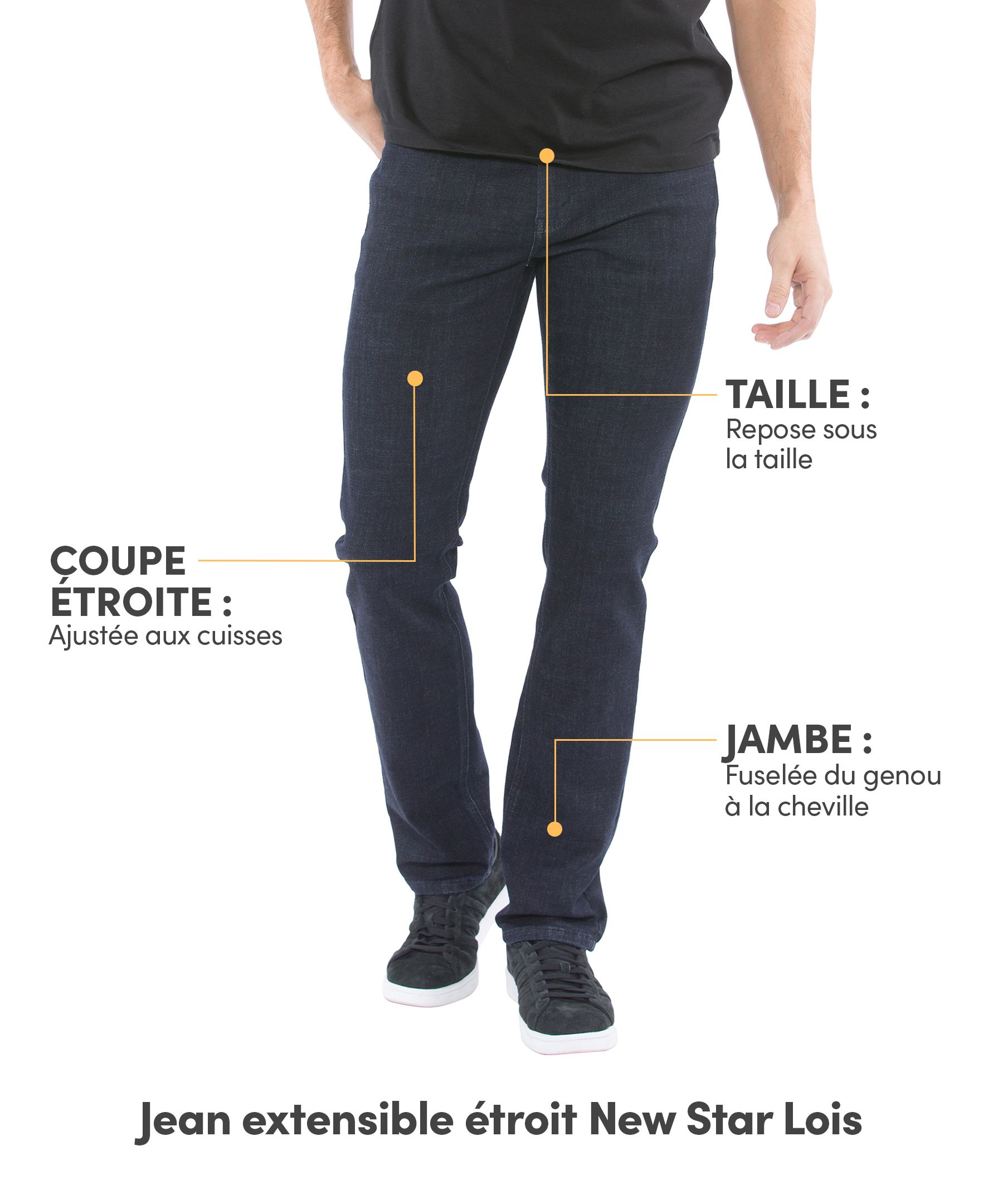 Jean extensible étroit Lois, pour hommes, New Star