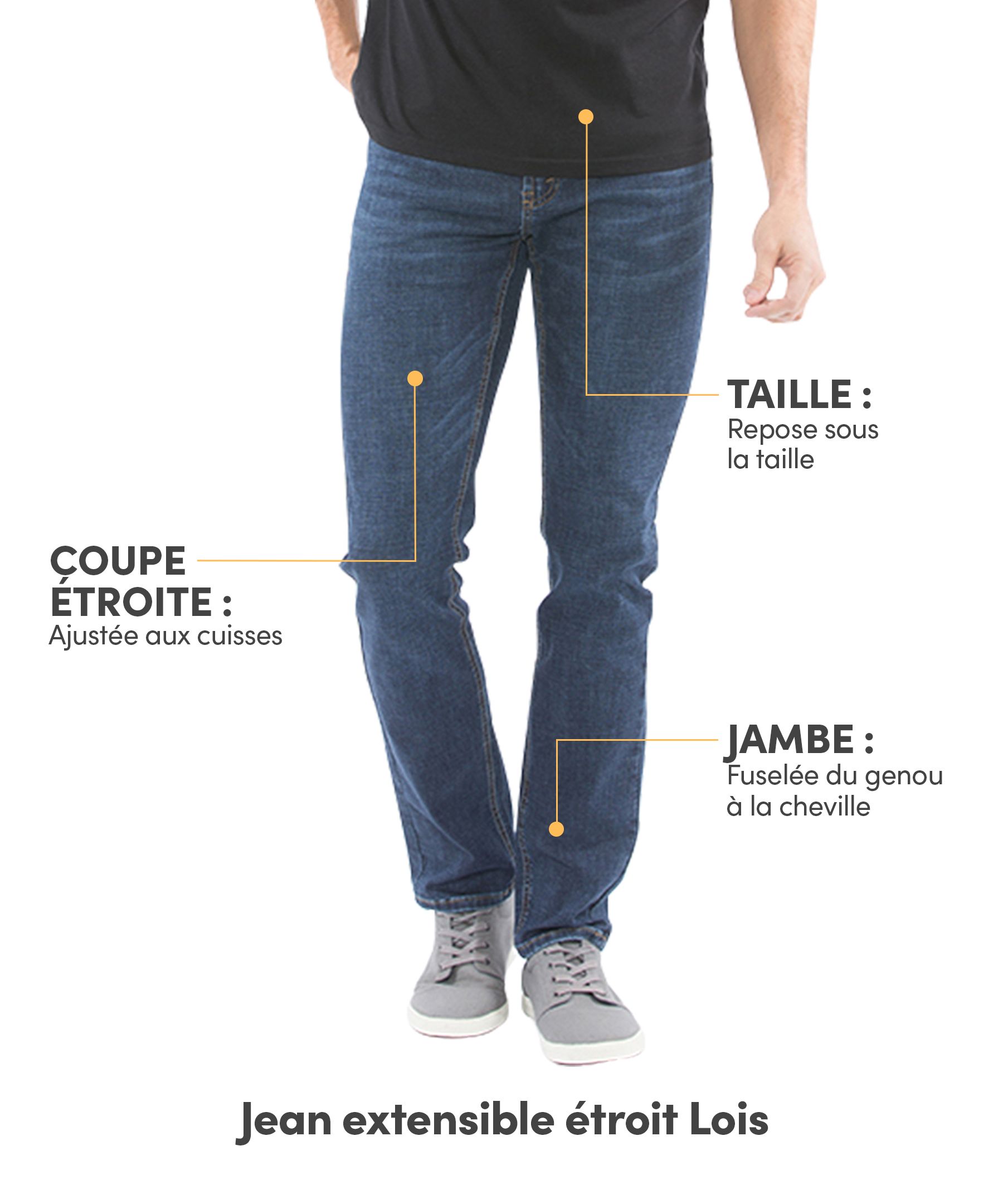 Jean extensible étroit Lois, pour hommes, New Star