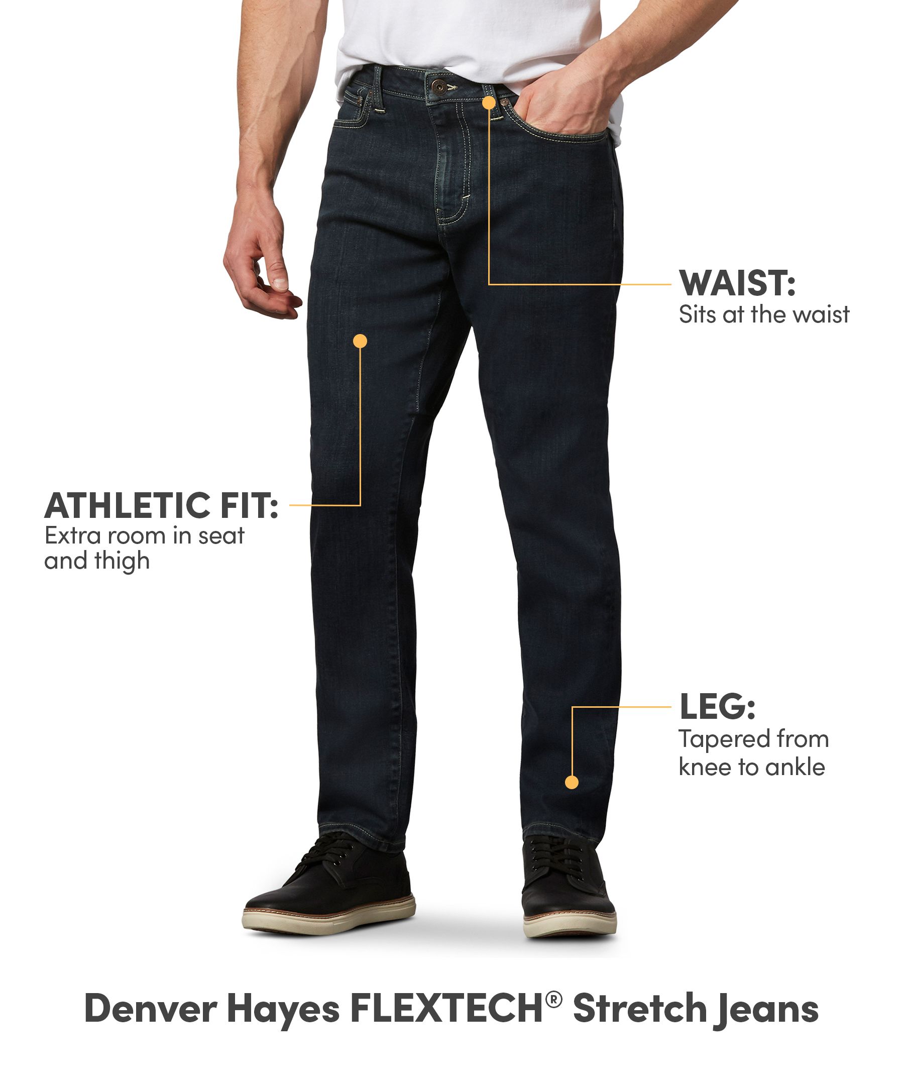 Denver Hayes Men's FLEXTECH® Athletic Fit Stretch Jeans