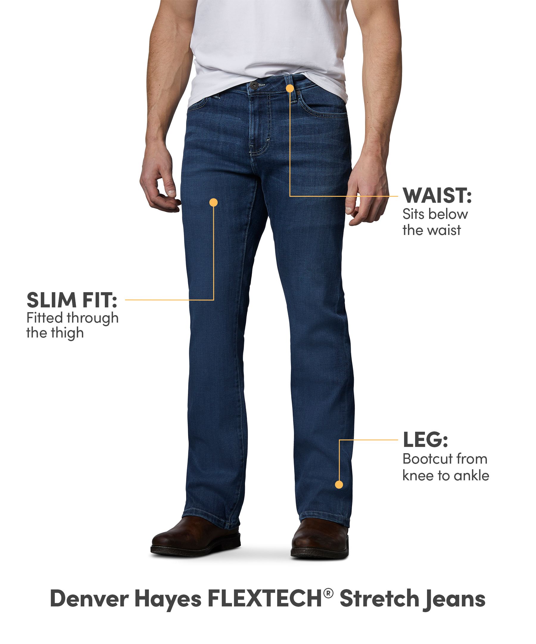 Denver Hayes Men's FLEXTECH® Bootcut Stretch Jeans