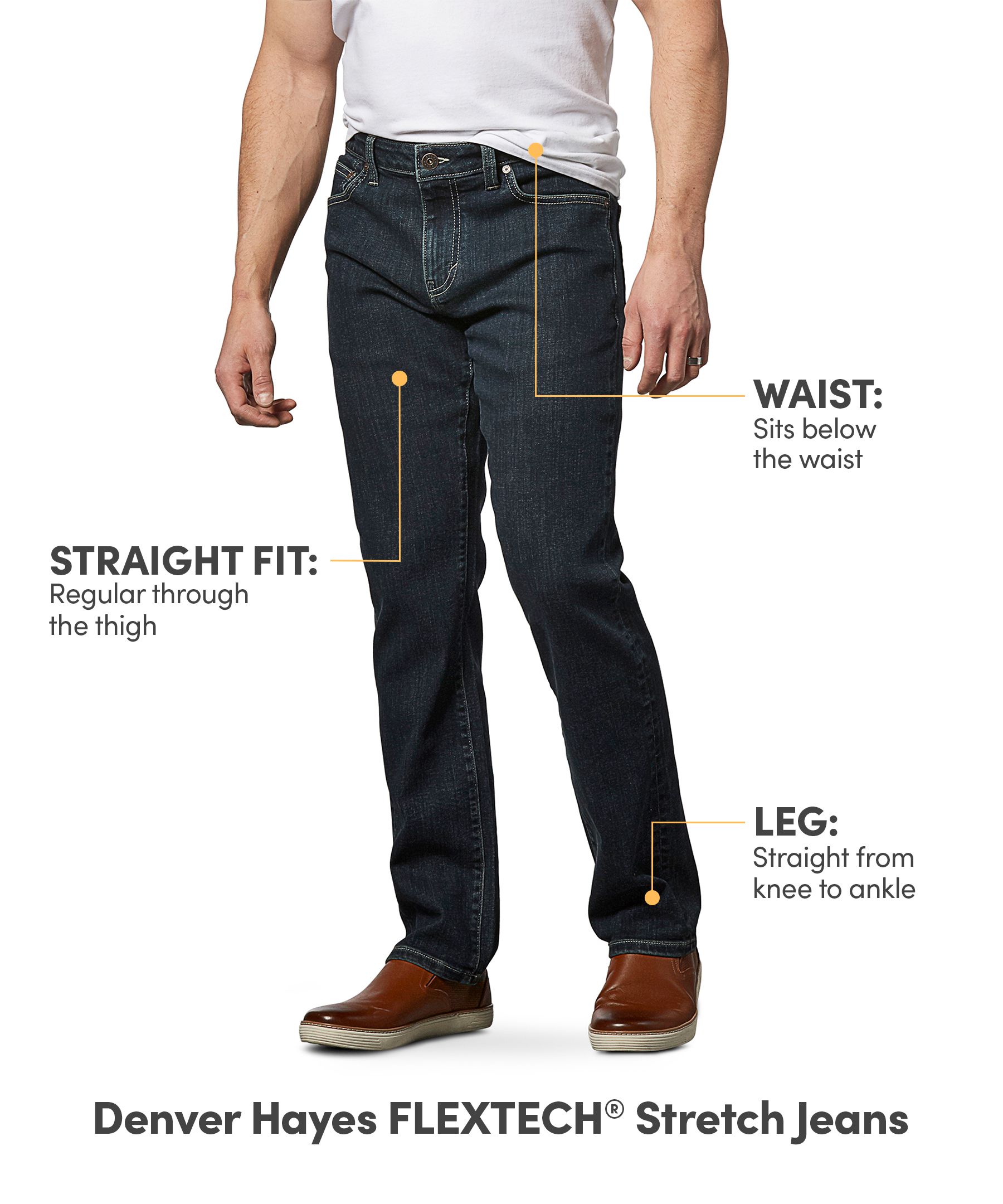 Denver Hayes Men's FLEXTECH Straight Fit Stretch Jeans