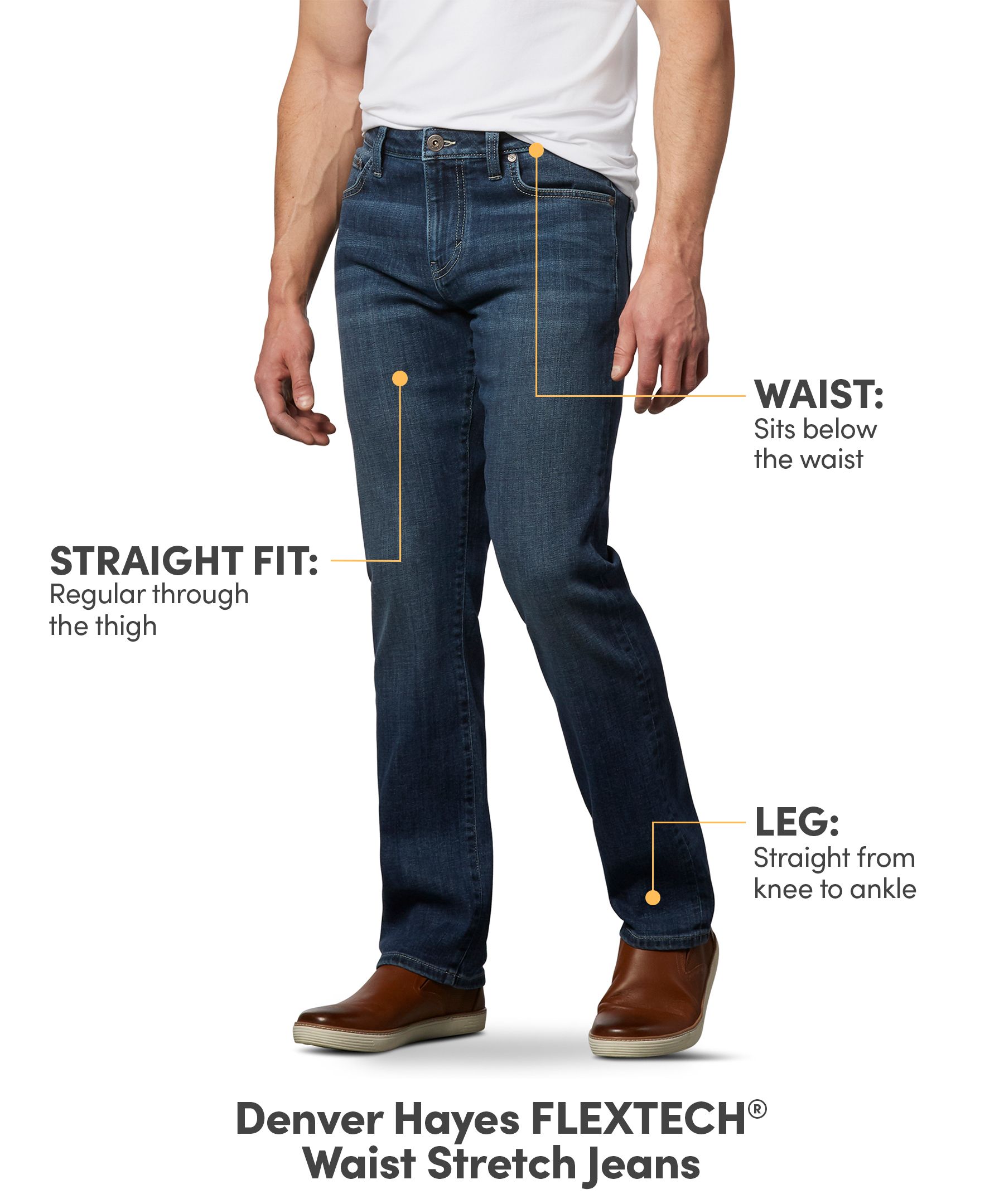 Denver Hayes Men's FLEXTECH Stretch Straight Leg Jeans