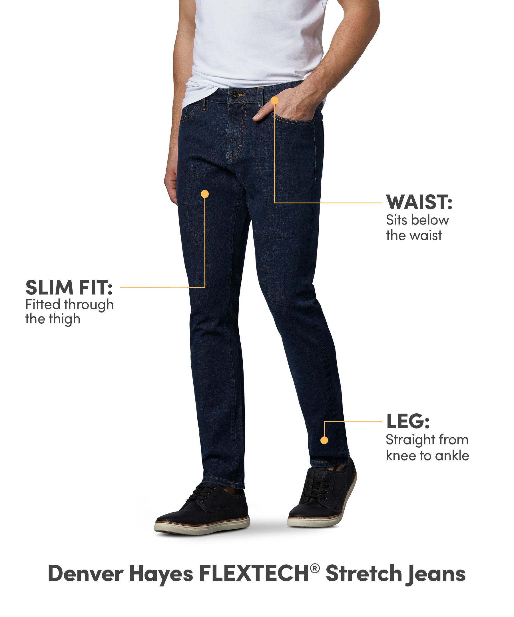 Denver Hayes Men's FLEXTECH® 4 Way Stretch Slim Fit Jeans