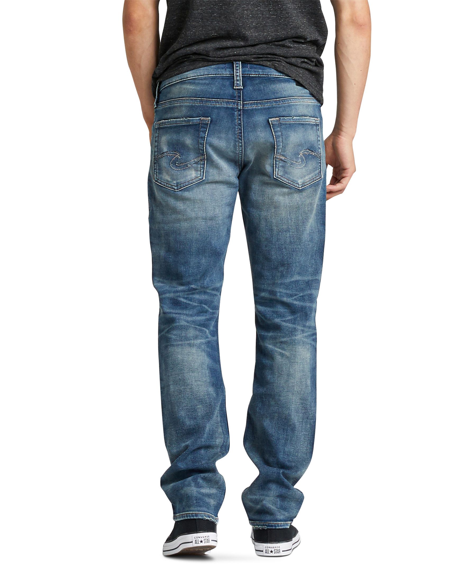 Silver Jean coupe étroite classique pour hommes, Allan