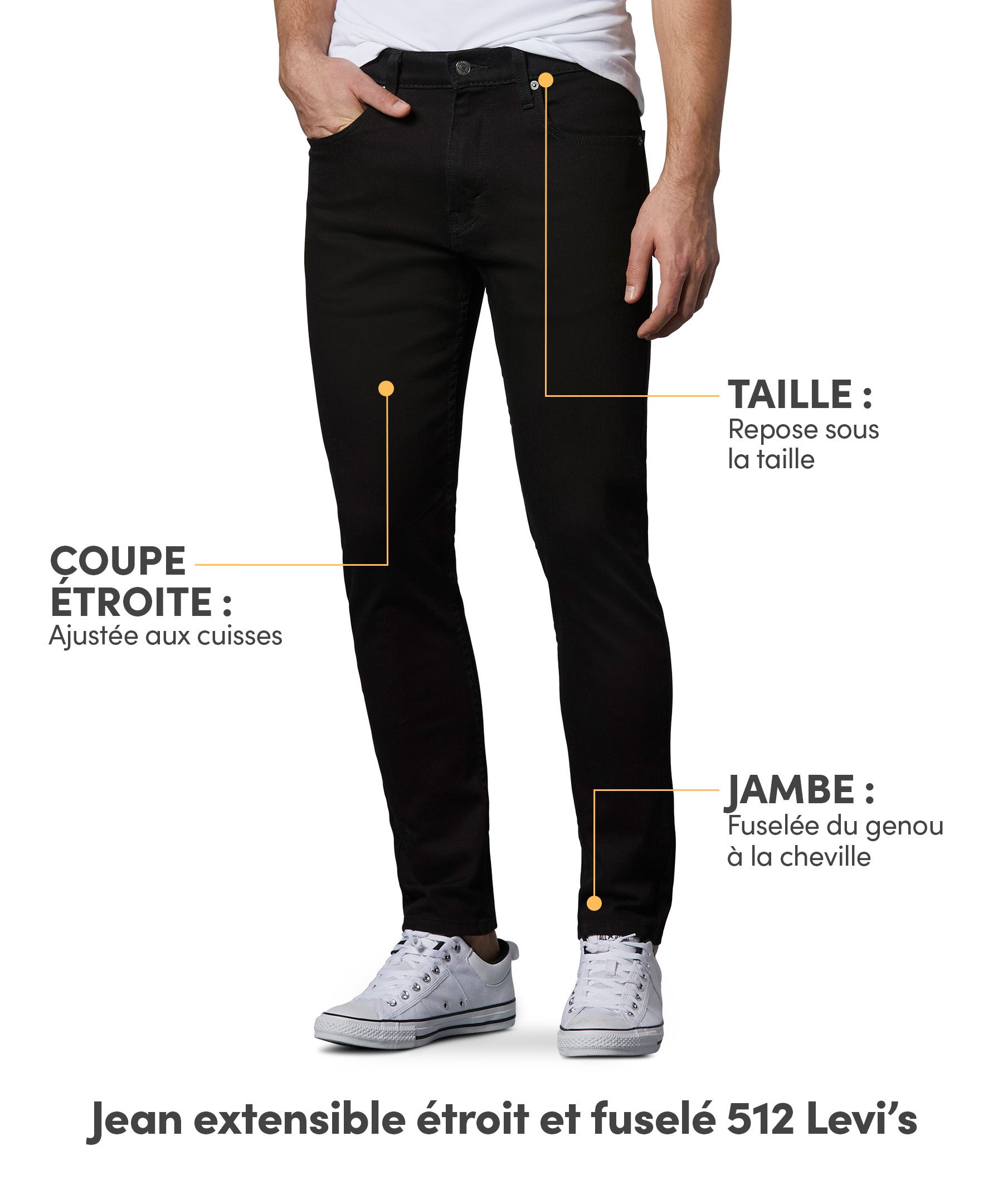 Jean Levi's étroit fuselé, pour hommes, Future Flex, 512, Native Cali