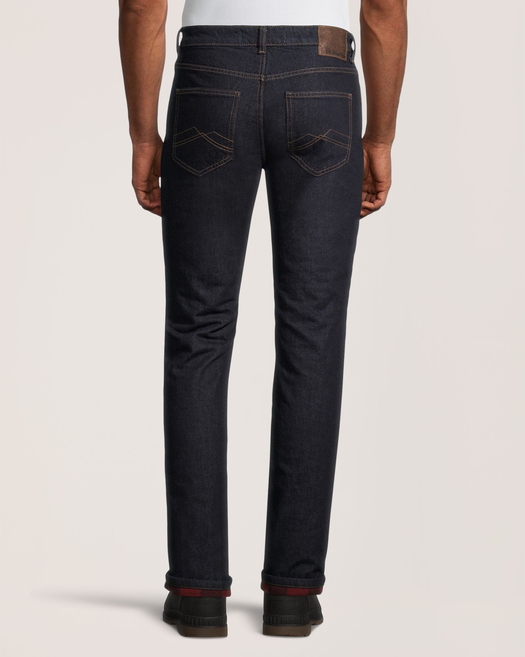 Jean à jambe droite WindRiver T-Max à carreaux et à doublure en flanelle, pour hommes