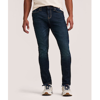 Denver Hayes Men's FLEXTECH Slim Taper 4-Way Stretch Jeans Front_Flat