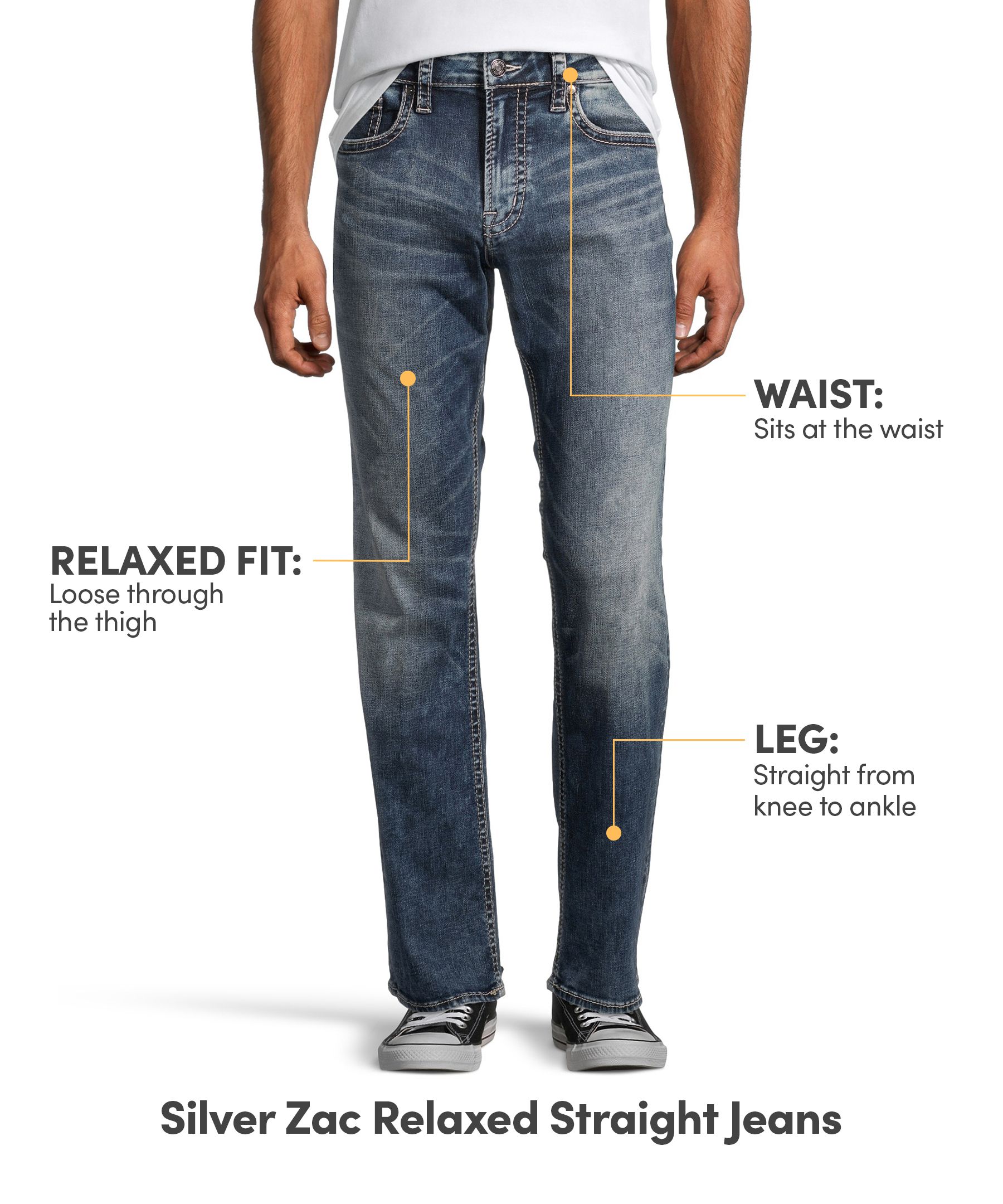 Silver Men's Zac Relaxed Straight Fit Performance Stretch Jeans