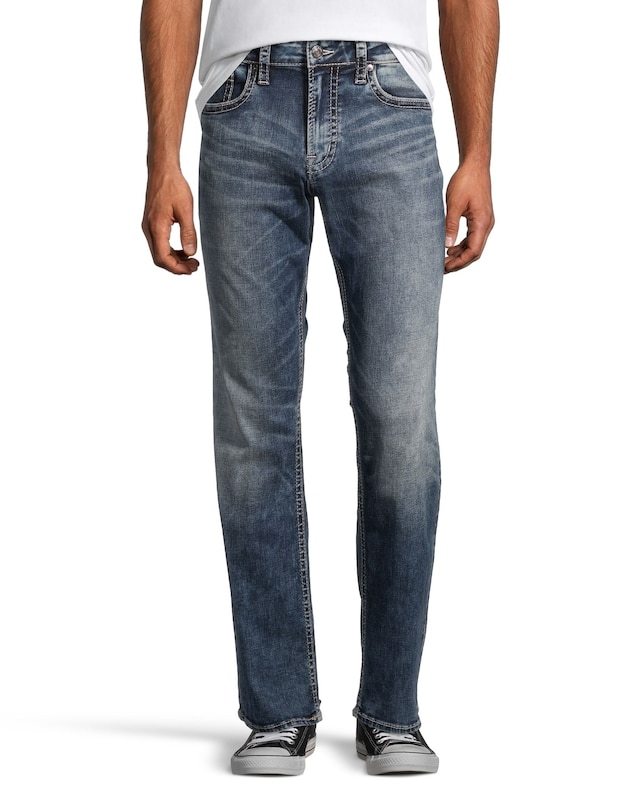 Silver Zac Relaxed Jeans stretch de performance à coupe droite pour homme