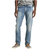 Silver Jean à jambe droite classique pour hommes, Machray Front_Flat