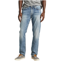 Silver Jean à jambe droite classique pour hommes, Machray Front_Flat