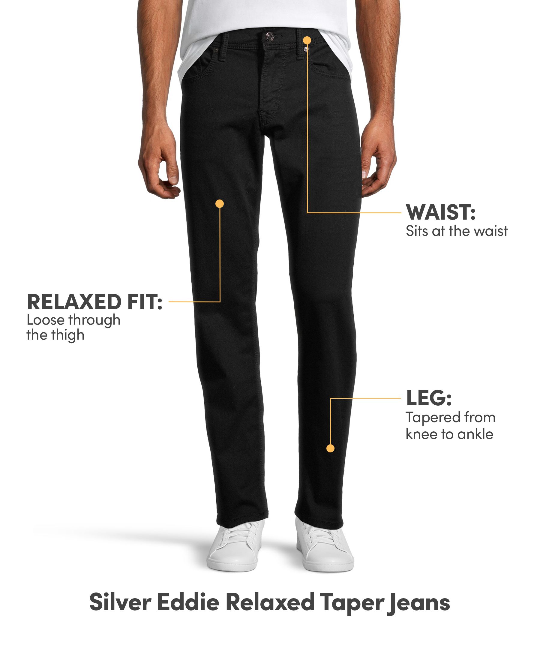 Silver Men's Eddie Athletic Fit Tapered Leg Jeans