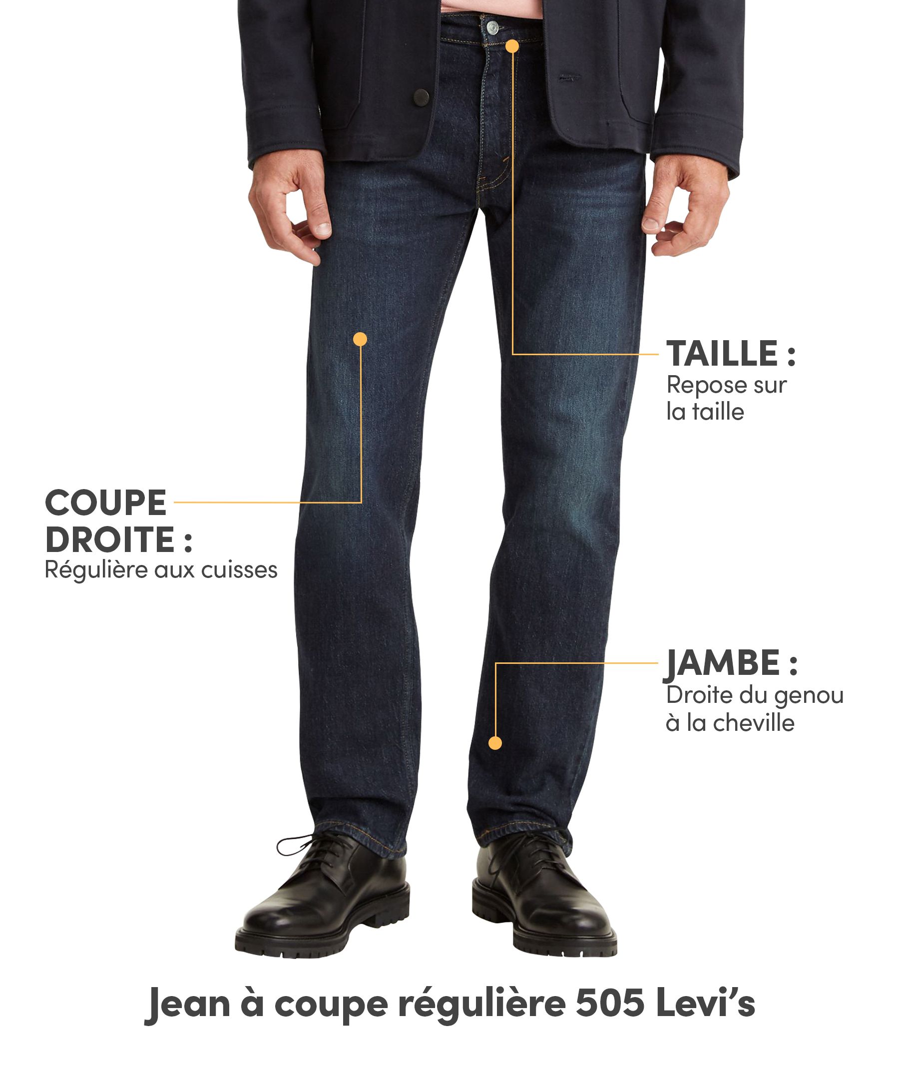 Jean&nbsp;505 de Levi’s de coupe régulière à taille mi-basse, pour hommes, Durian Tint Overt&nbsp;T3