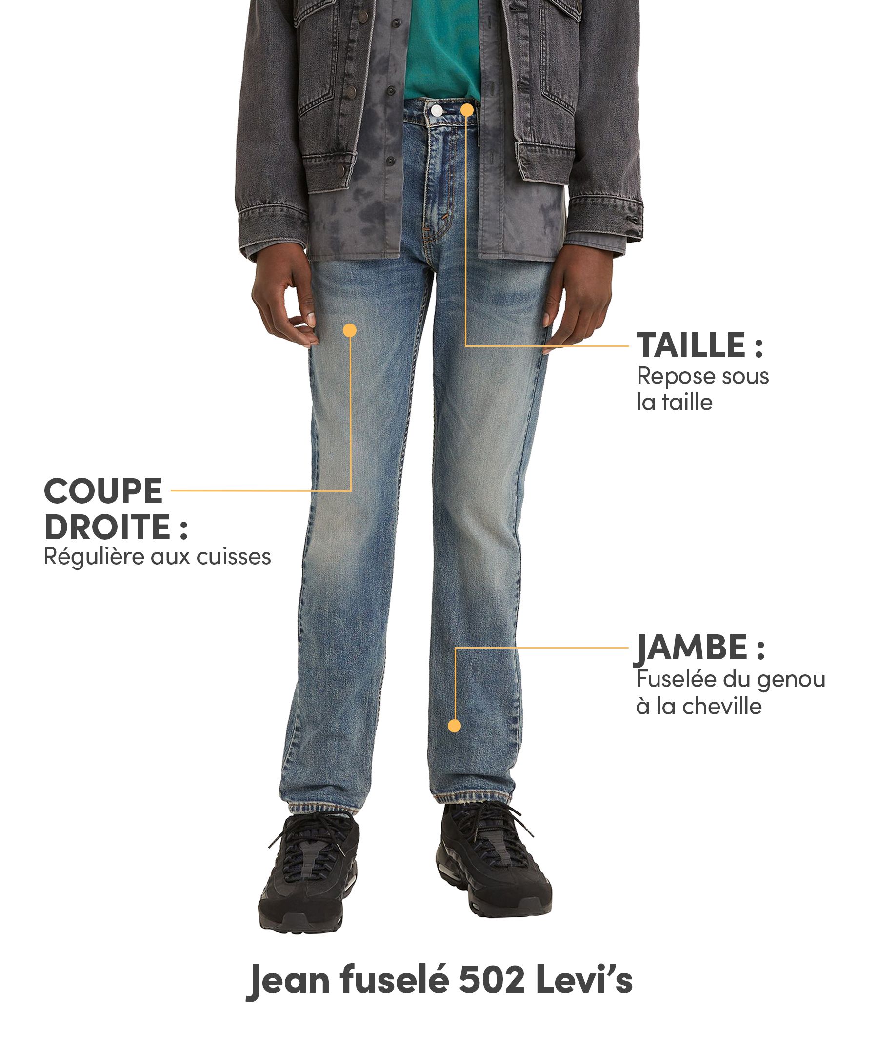Jean fuselé&nbsp;502 de Levi's de coupe traditionnelle au délavé moyen, pour hommes