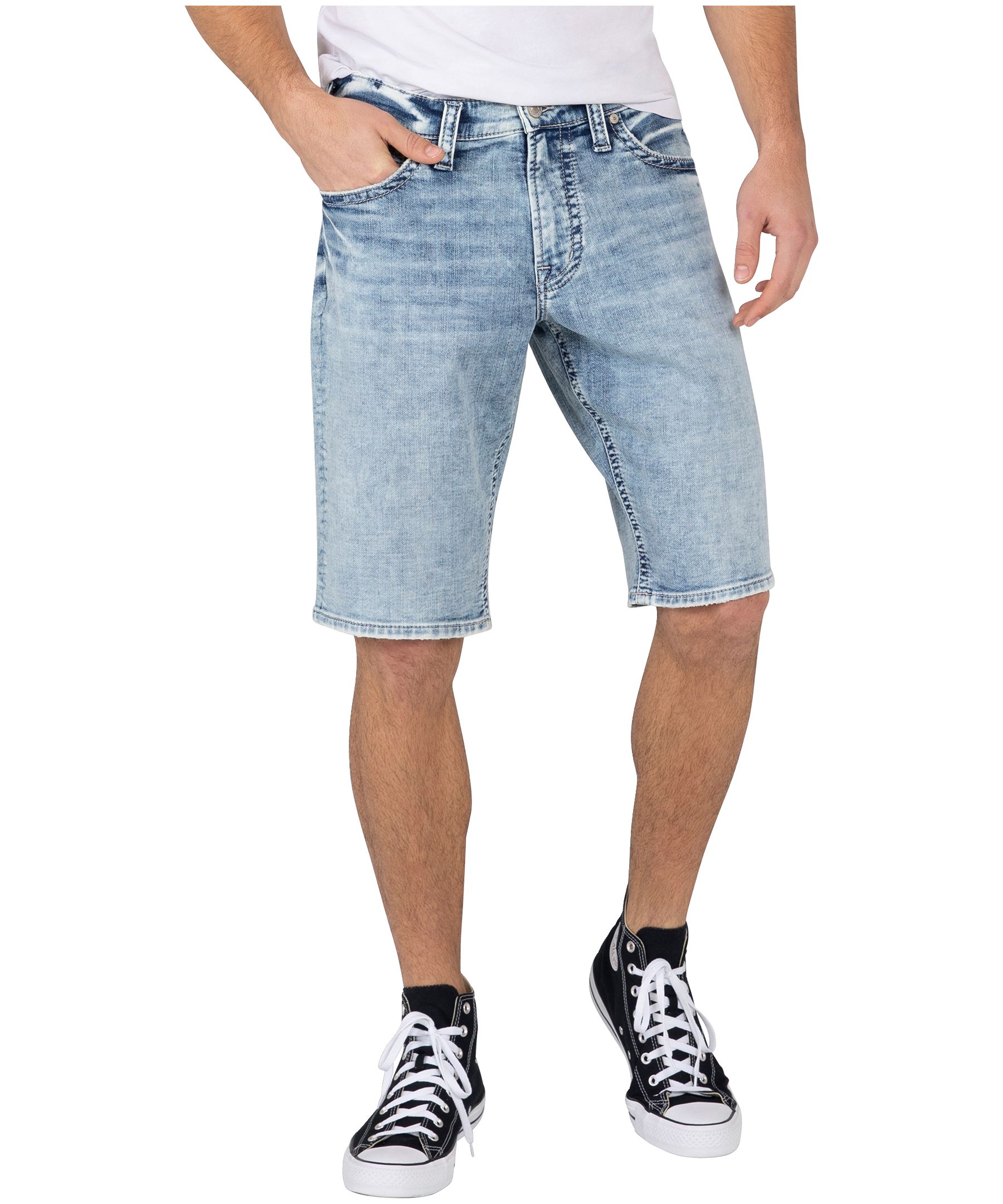 Silver Men's Zac Relaxed Fit Light Wash Shorts