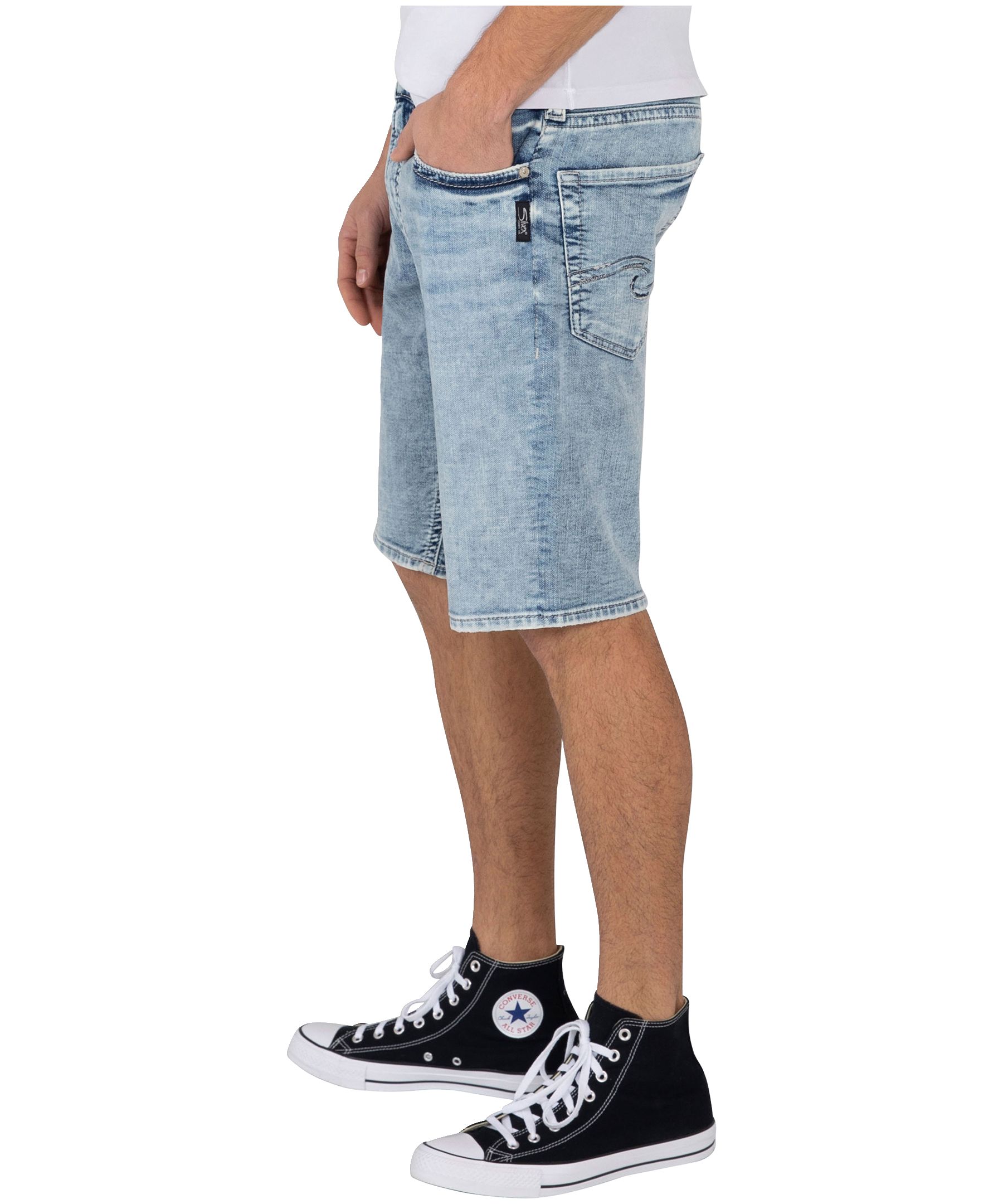 Silver Men's Zac Relaxed Fit Light Wash Shorts