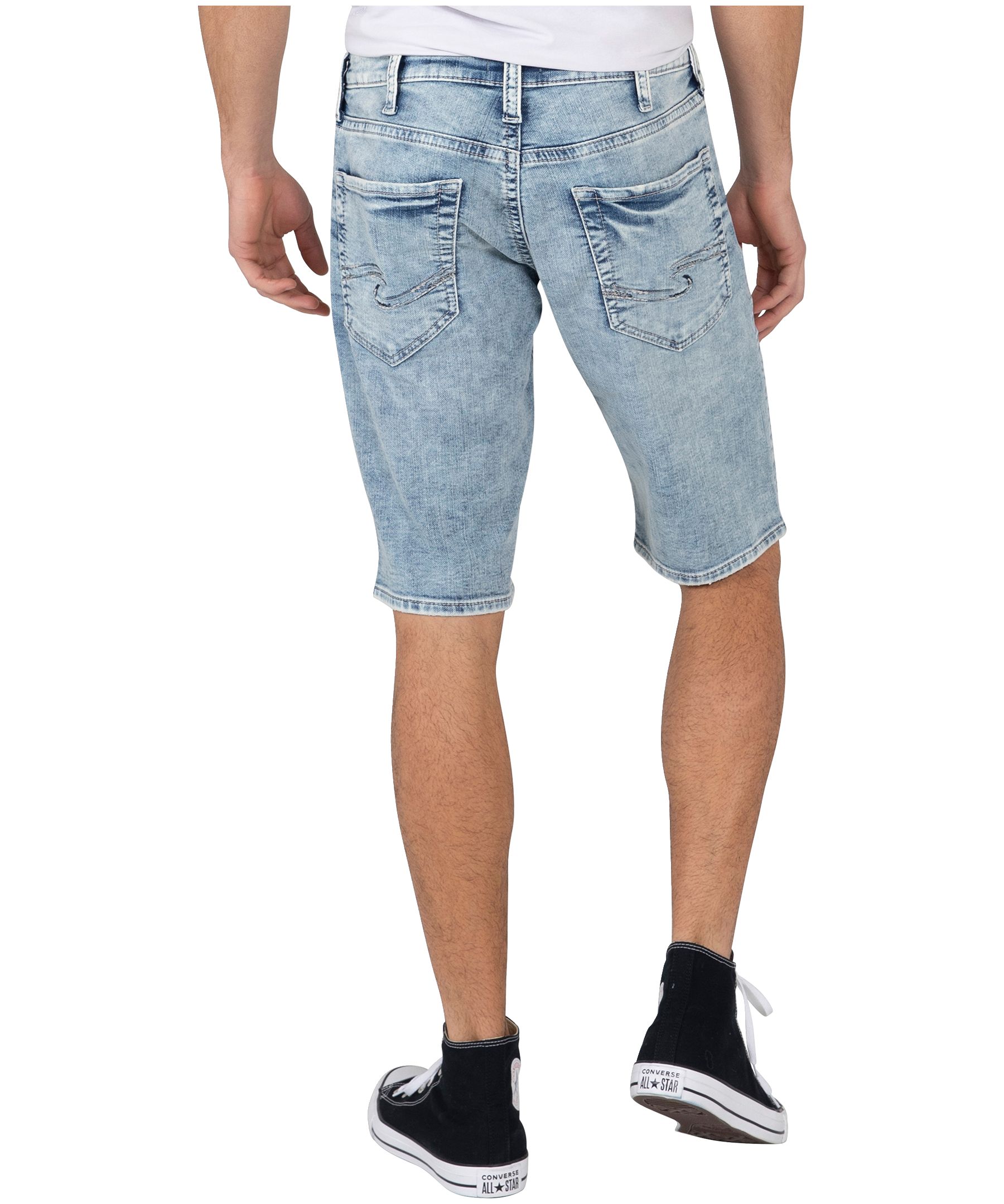 Silver Men's Zac Relaxed Fit Light Wash Shorts
