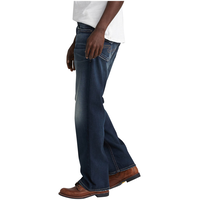 Silver Men's Zac Relaxed Straight Jeans Side_Left