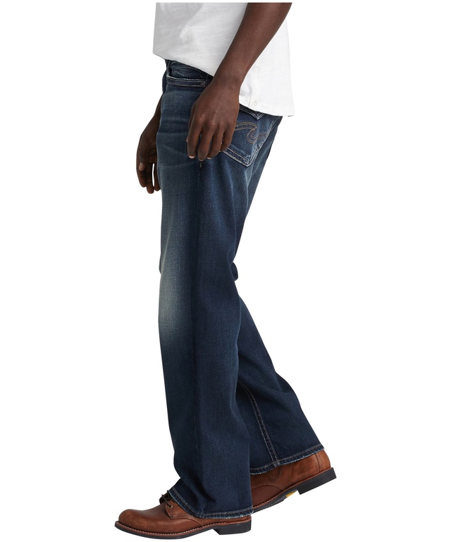 Silver Jean à jambe droite de coupe décontractée pour hommes, Zac