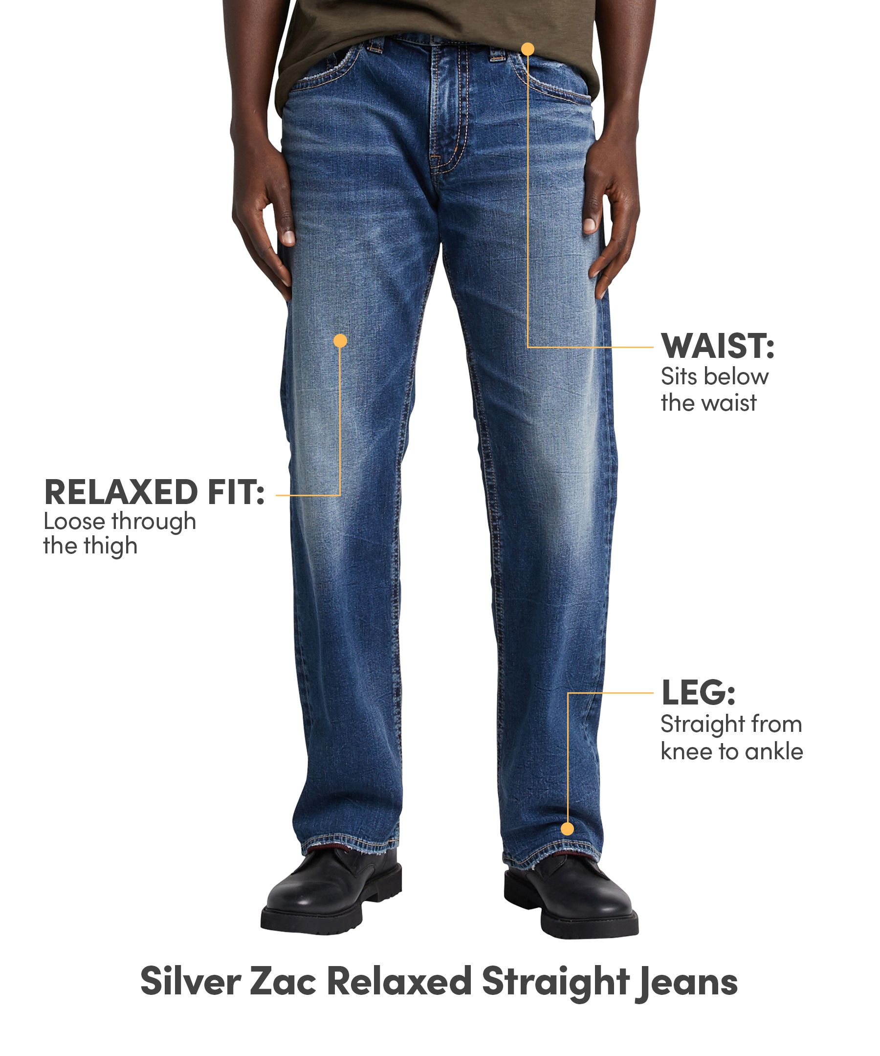 Silver Men's Zac Relaxed Straight Jeans
