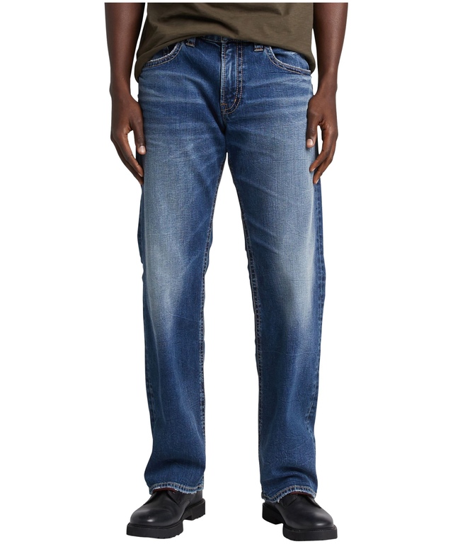 Silver Jean à jambe droite de coupe décontractée pour hommes, Zac