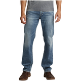 Silver Men's Grayson Easy Fit Straight Leg Medium Wash Jeans Front_Flat