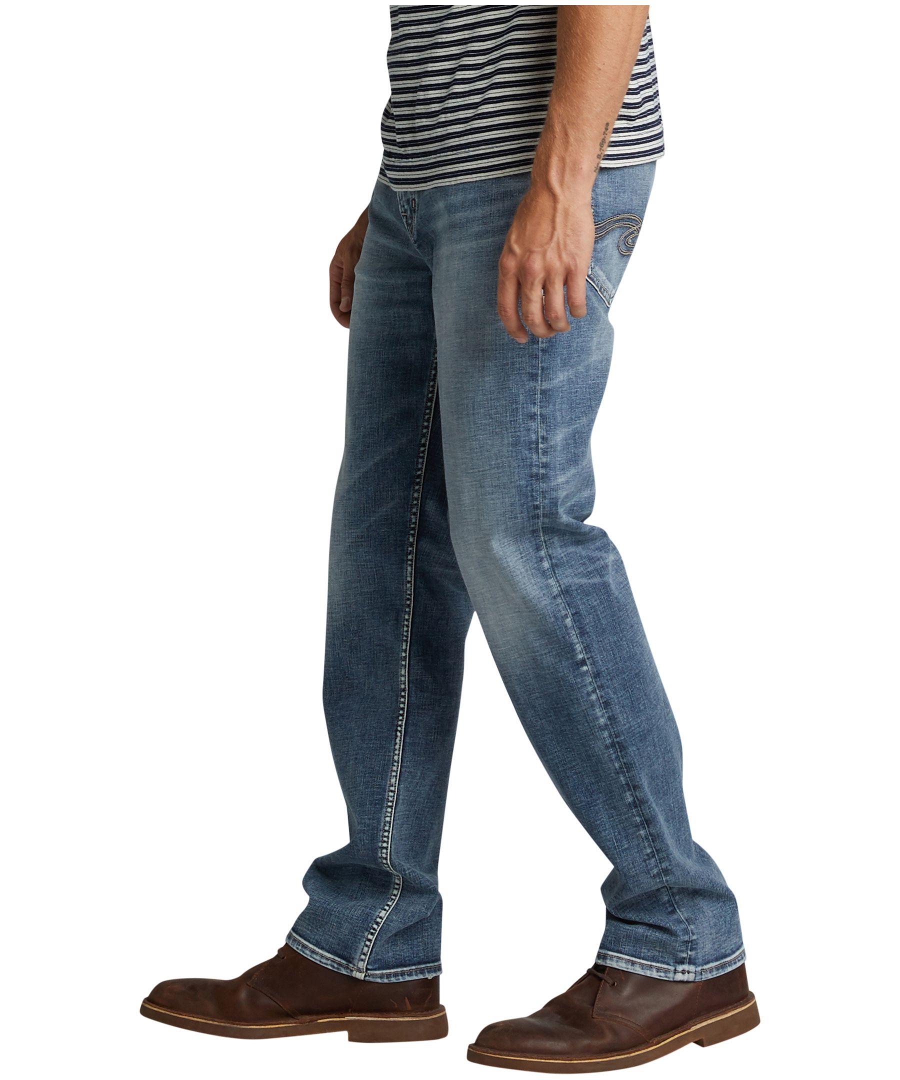 Silver Men's Grayson Easy Fit Straight Leg Medium Wash Jeans