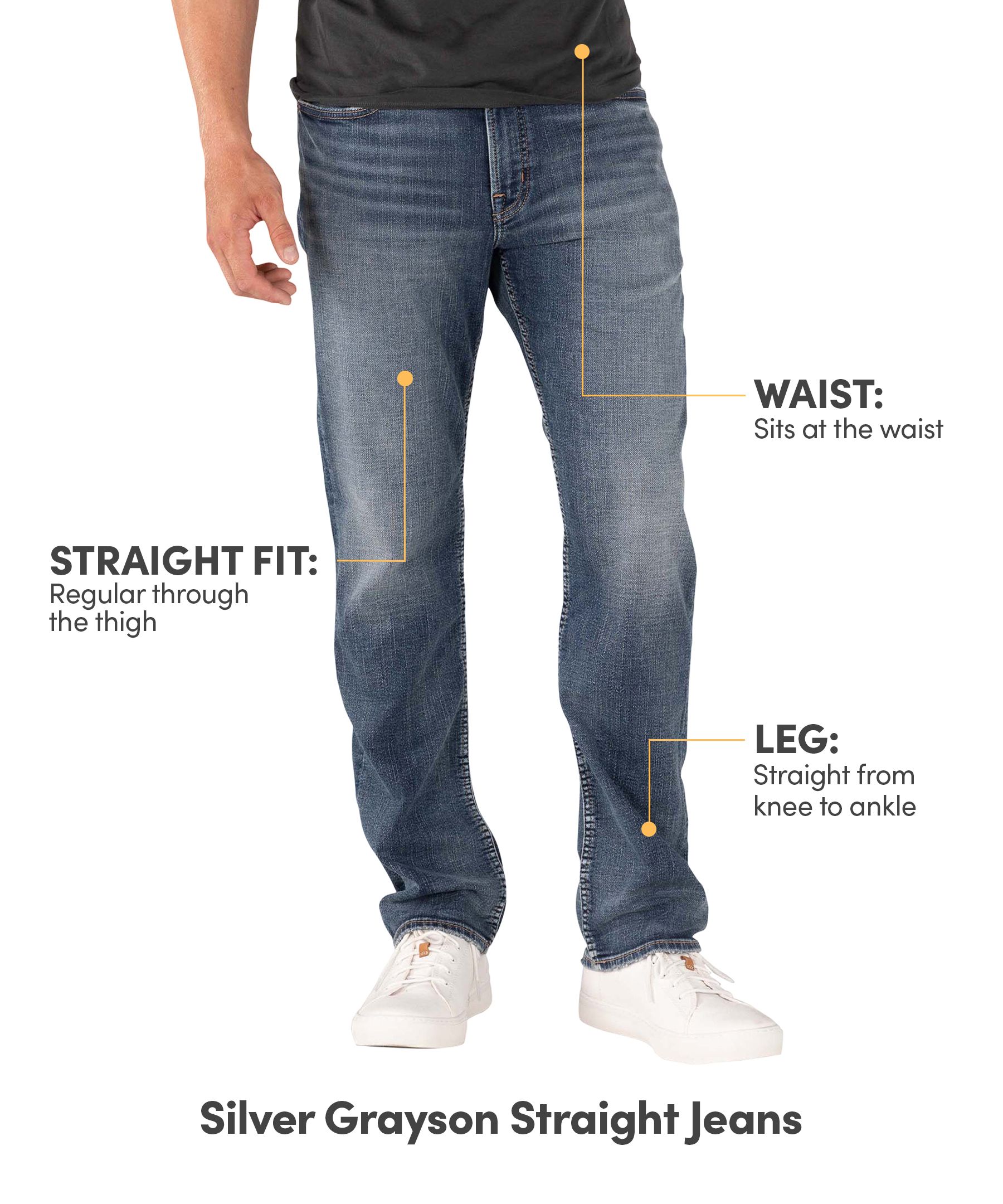 Silver Men's Grayson Easy Fit Straight Leg Jeans