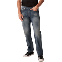 Silver Men's Hunter Relaxed Athletic Straight Leg Jeans Front_Flat