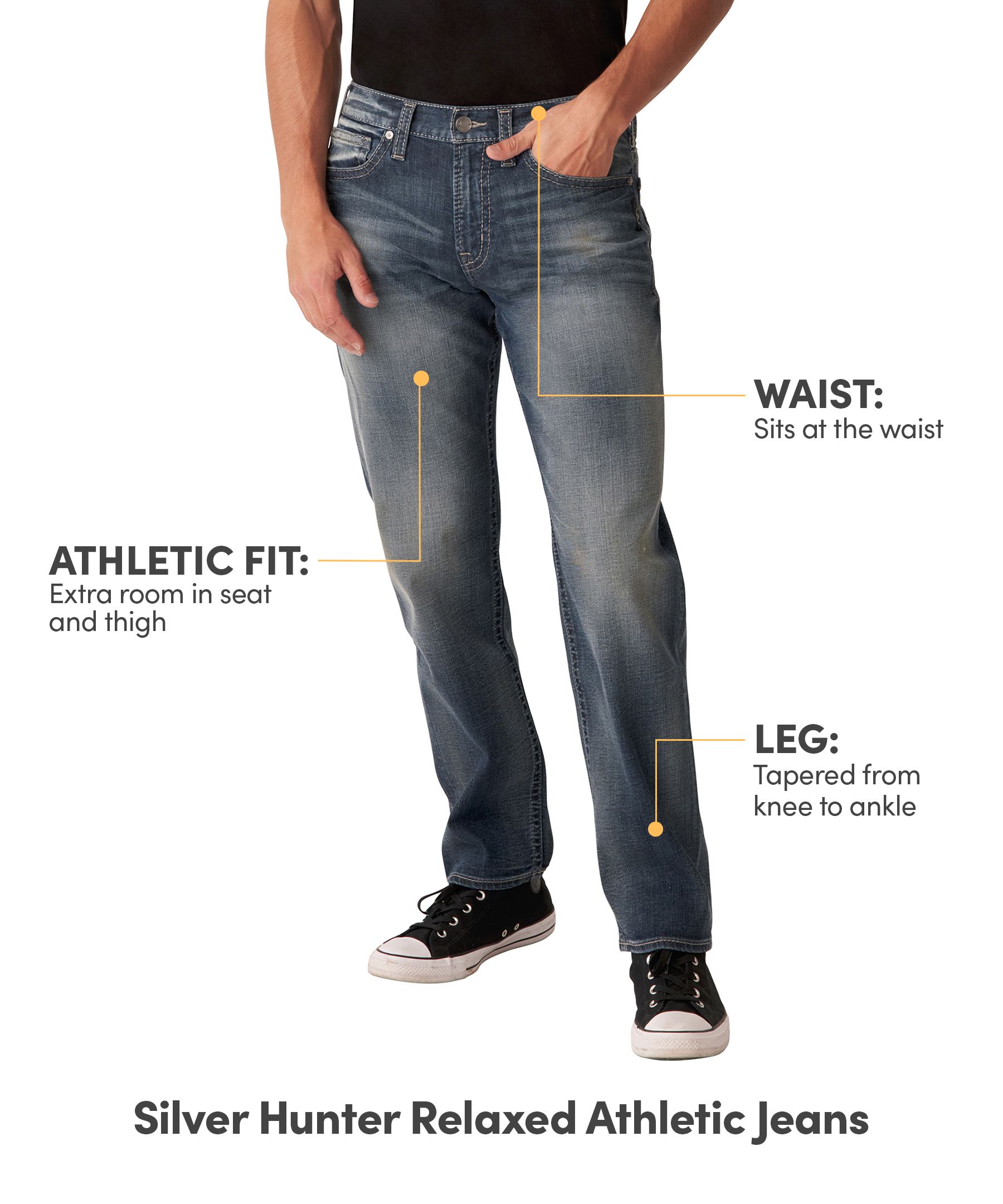 Silver Men's Hunter Relaxed Athletic Straight Leg Jeans
