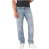Silver Men's Eddie Athletic Fit Tapered Leg Jeans Front_Flat