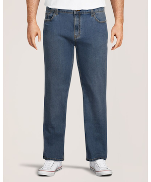 Jeans extensibles abordables à jambe droite Denver Hayes - Délavé clair