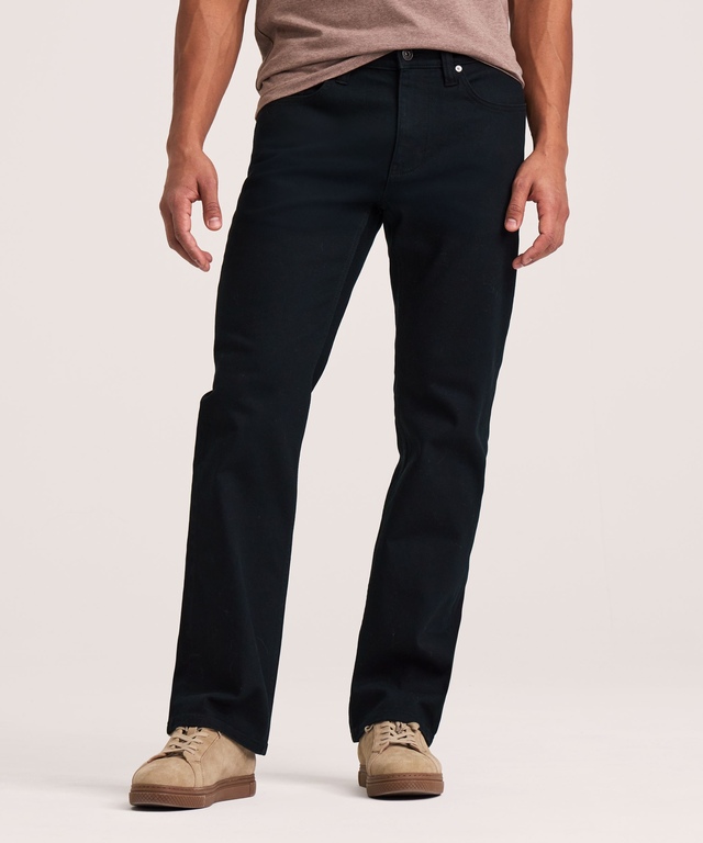 Jeans extensibles abordables à jambe droite Denver Hayes - Noir