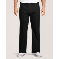 Jeans extensibles abordables à jambe droite Denver Hayes - Noir Front_Flat