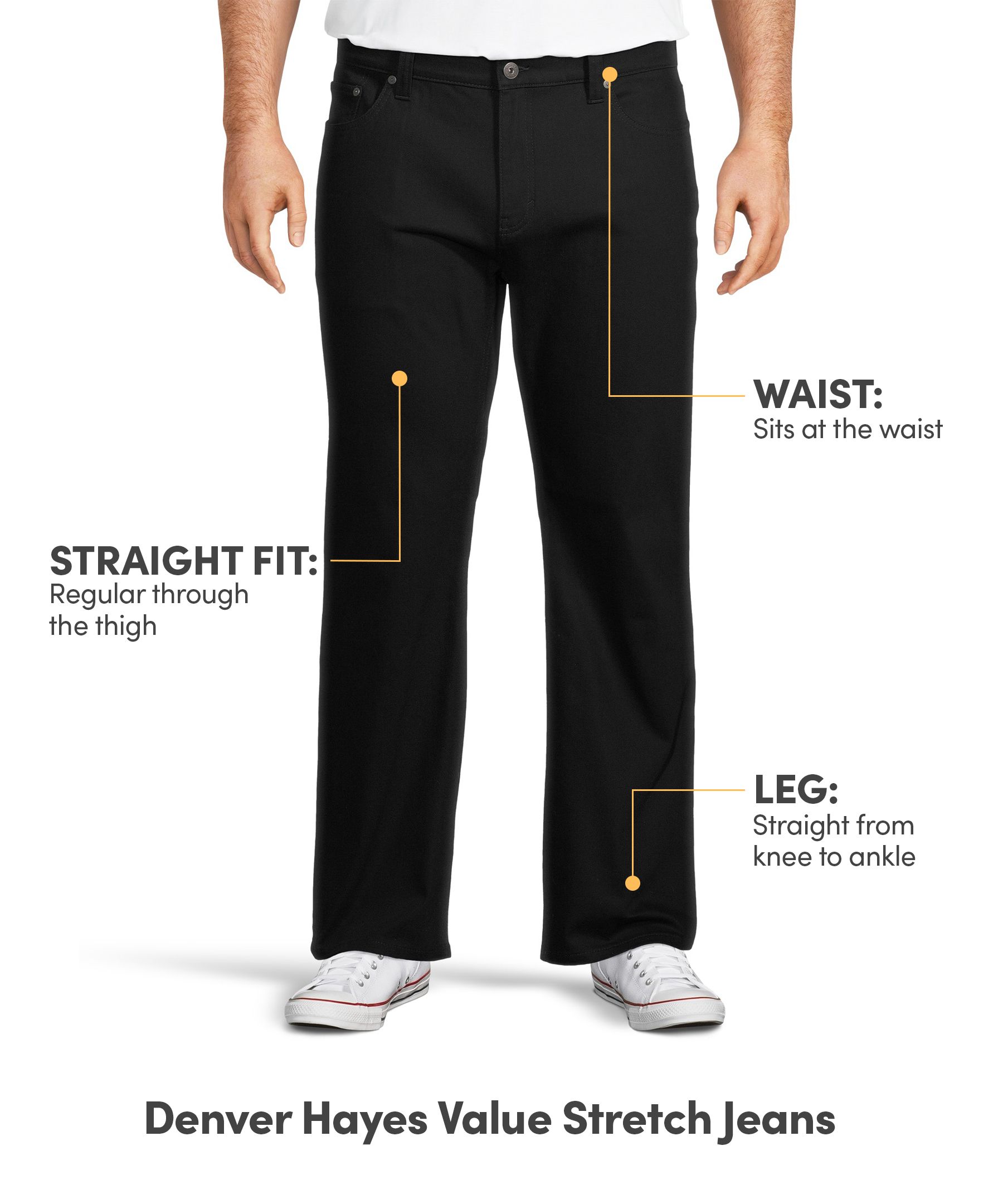 Denver Hayes Men's Value Stretch Straight Fit Jeans