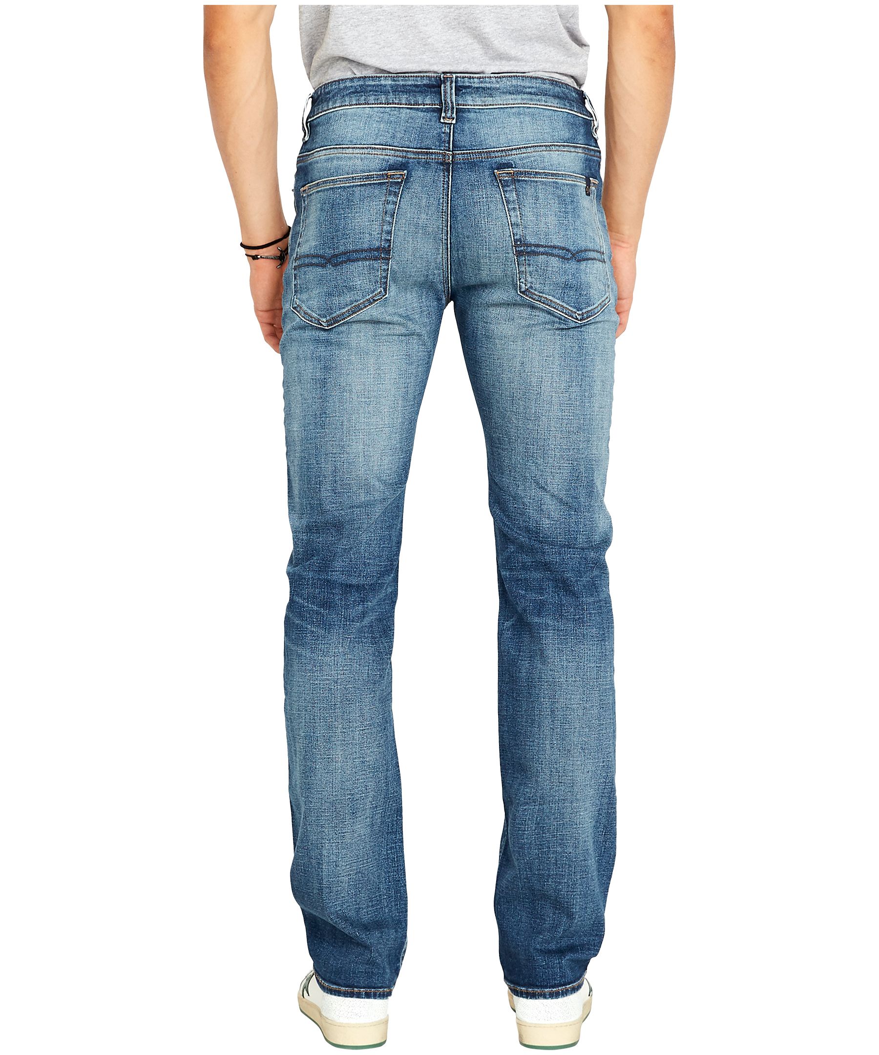 Buffalo Men's Driven Relaxed Mid Rise Straight Leg Stretch Jeans - Light  Wash