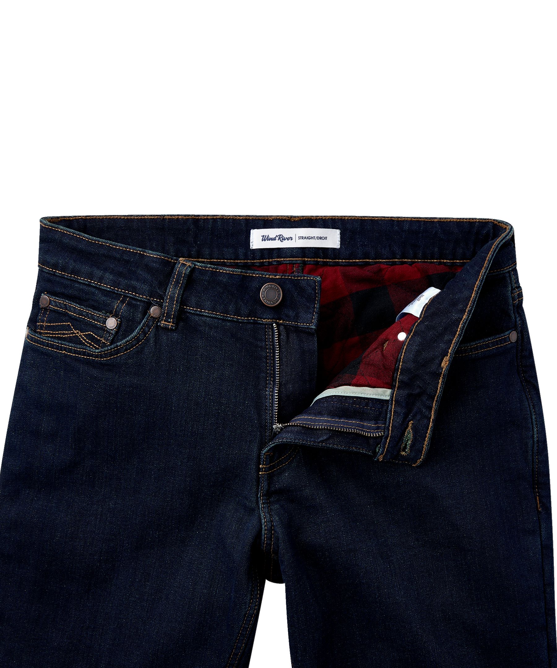 WindRiver Men's Plaid Flannel Lined T-Max® Element Straight Leg Jeans