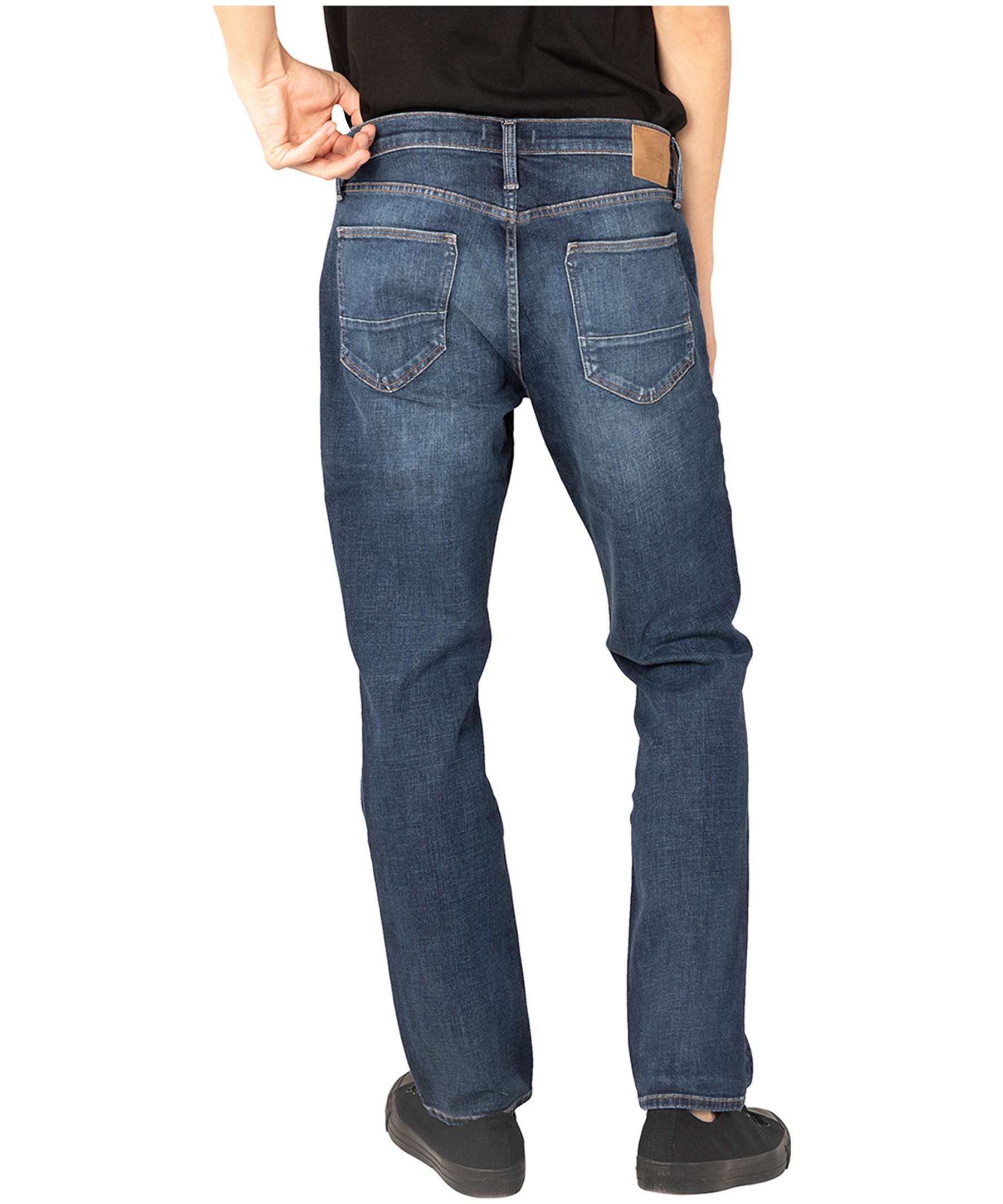 Jean à coupe droite classique et taille mi-basse pour hommes, Machray, Silver - Délavé foncé