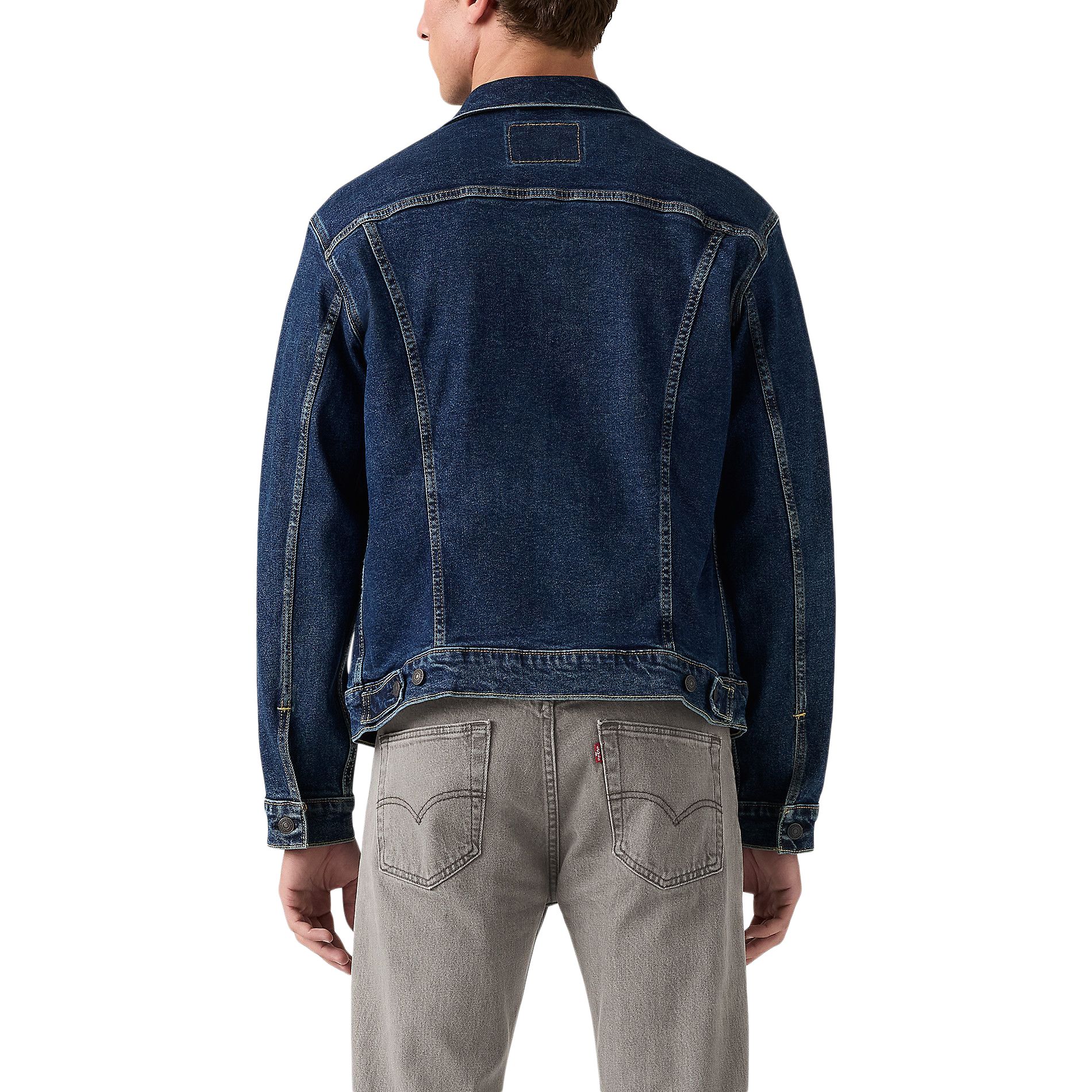 Veste Trucker Levi's En Denim Noir - Taille M, Occasion Très Bon état, Coupe Mince