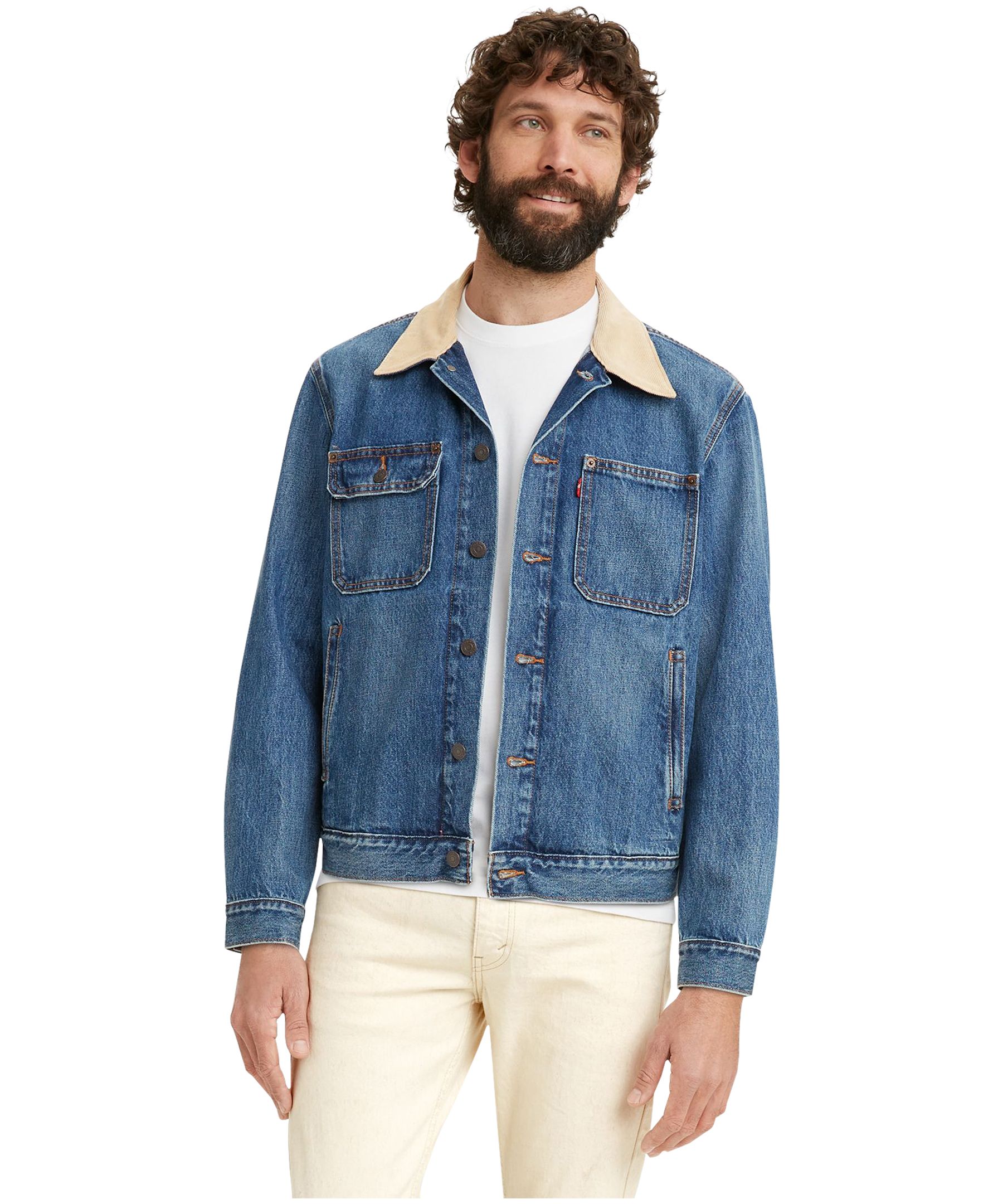 Levi's Men's Denim Stock Relaxed Fit Trucker Jacket - Medium Wash