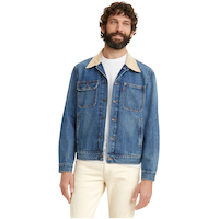 Levi's Men's Denim Stock Relaxed Fit Trucker Jacket - Medium Wash Front_Flat
